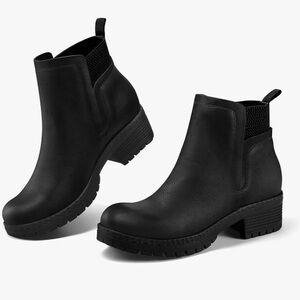 Brand new elastic black boots 8.5